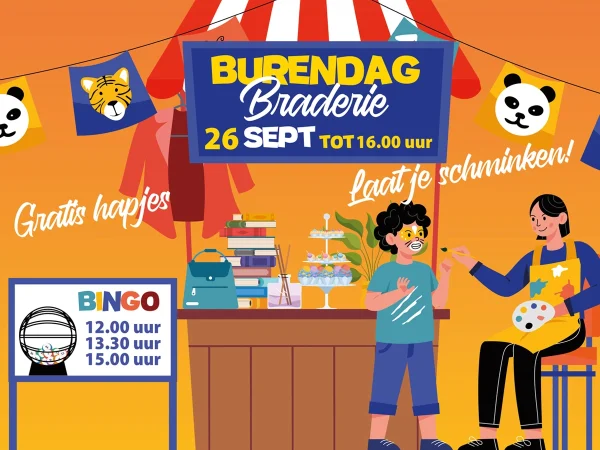 Burendag braderie 26 september in Winkelcentrum Zijdelwaard, met schminken en bingo